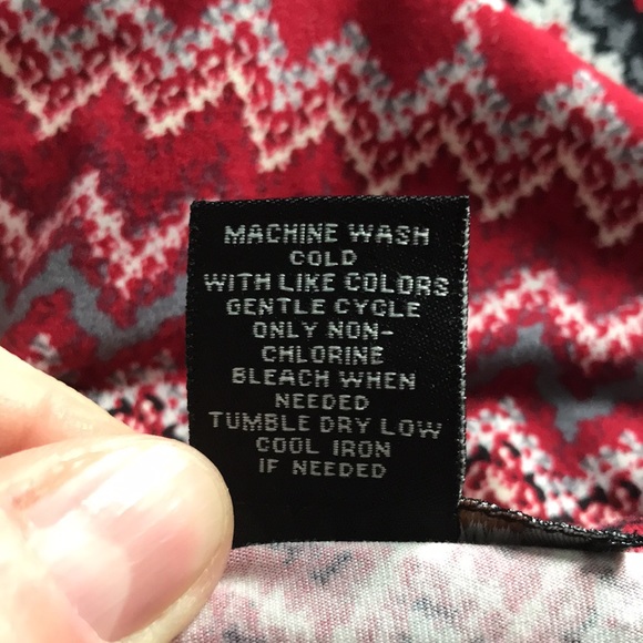 ROBERT LOUIS red/grey 1X mini dress pockets and elastic waist band v-neck NEW - Picture 7 of 8